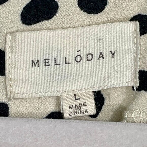 Anthro Melloday Cream & Black Leopard Print Short Cuff Sleeve Boxy Blouse Large - Picture 4 of 13